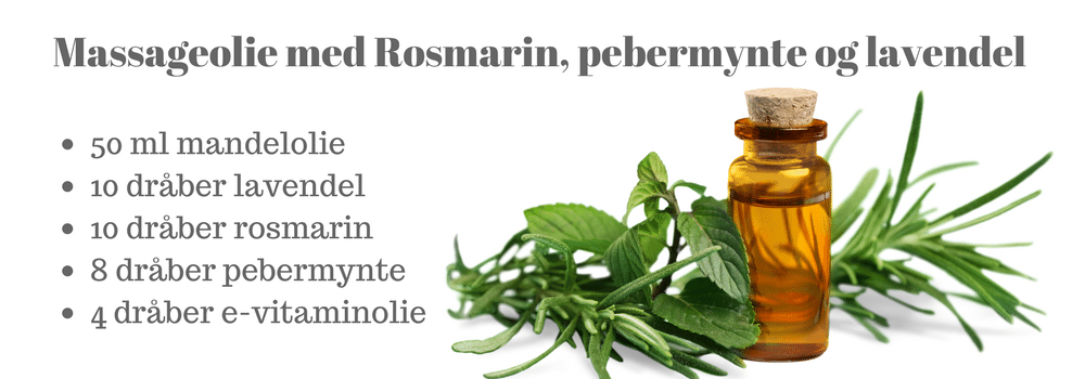 massageolie med lavendel pebermynte rosmarin