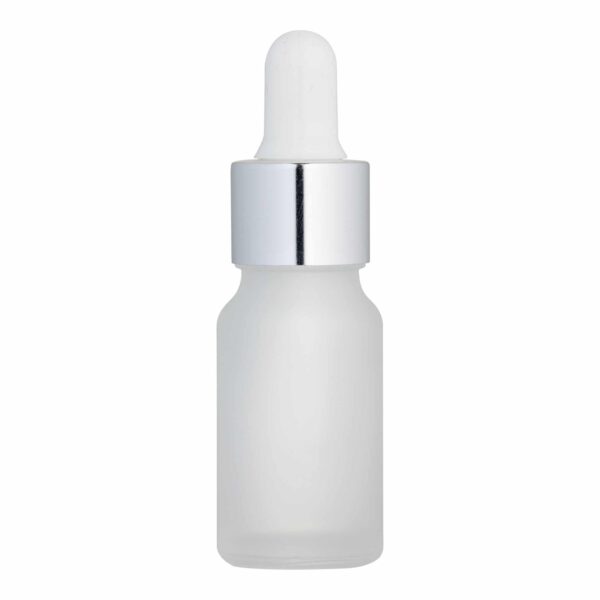 10 ml mat hvid flaske med sølvpipette