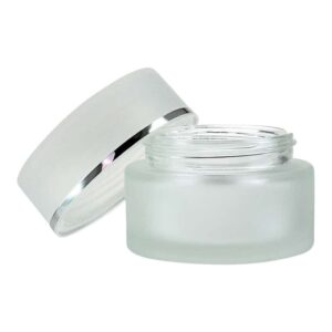 Glaskrukke med hvidt låg 50 ml