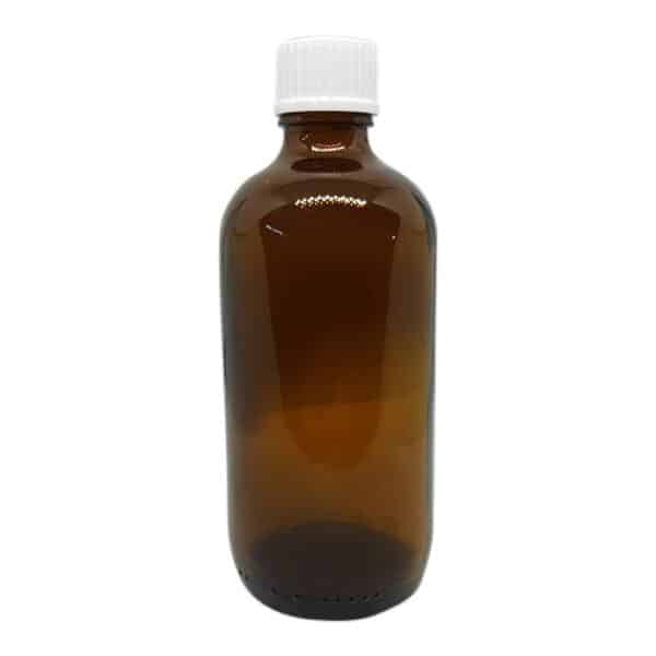 Brun glasflaske med låg 100 ml