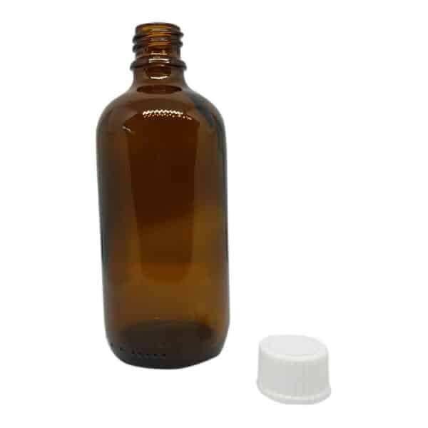 Brun glasflaske med låg 100 ml - Image 2