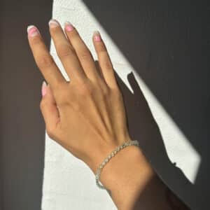 Armbånd med Prehnit krystaller