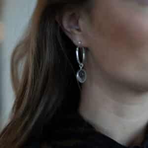 Krystalhoops øreringe mont blanc kvarts