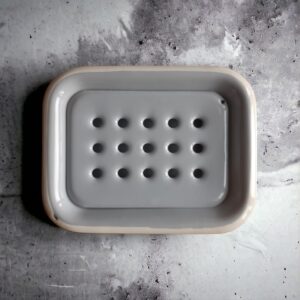 KLAR - Emalje Sæbeskål - Grey - Off White