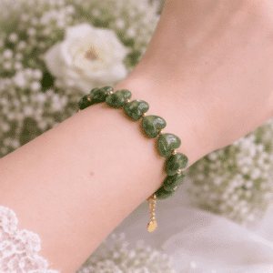 Bazou armbånd med hjerter - grøn