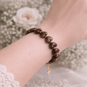 Bazou armbånd med hjerter - brun