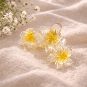 Hårklemme med blomster - gul