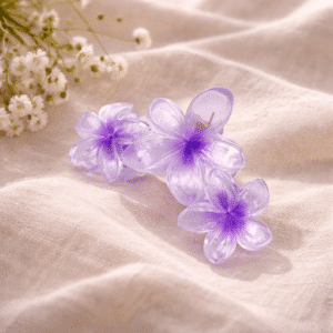 Hårklemme med blomster - lavendel