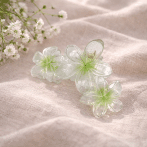 Hårklemme med blomster - sommergrøn