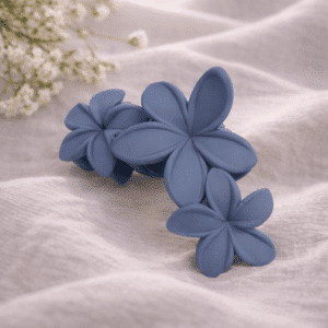 Mimie Blomster Hårklemme - blå