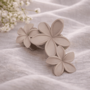 Mimie Blomster Hårklemme - lys sand