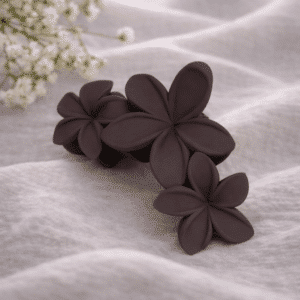 Mimie Blomster Hårklemme - mørk brun