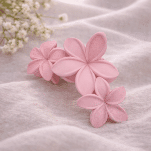 Mimie Blomster Hårklemme - rosa