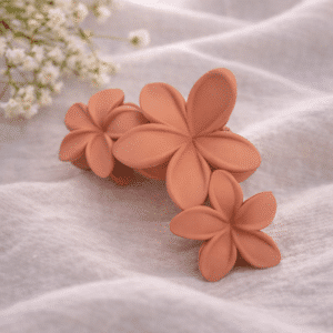 Mimie Blomster Hårklemme - terracotta