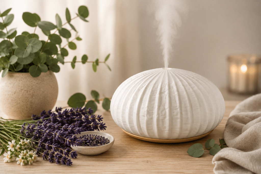 diffuser og duftlampe til æteriske olier og aromaterapi